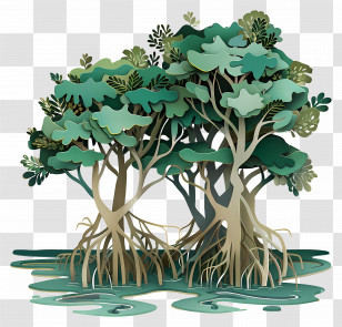Mangrove Forest - Mangrove Trees In Water Transparent PNG