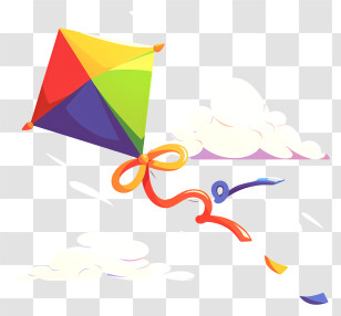 Colorful Kite - Colorful Kite Flying In The Sky Transparent PNG