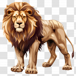 Lion - Illustration Of A Majestic Lion Transparent PNG