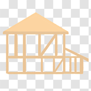 Cartoon - Simple House Structure Transparent PNG