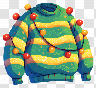 Ugly Christmas Sweater - Festive Sweater With Lights Transparent PNG