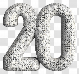 Number 20 - Number 20 In Textured Style Transparent PNG