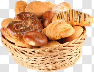 Basket - Basket Of Assorted Fresh Bakery Pastries Transparent PNG
