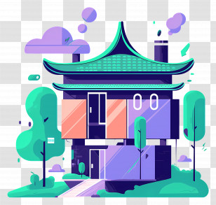 Chinese Building - Modern House With Unique Design Transparent PNG