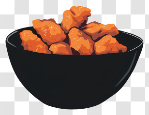 Chicken Nuggets - Crispy Fried Chicken In Black Bowl Transparent PNG