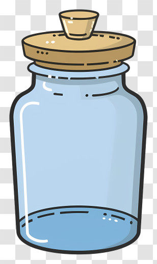 Glass Jar - Cartoon Glass Jar With Lid Transparent PNG