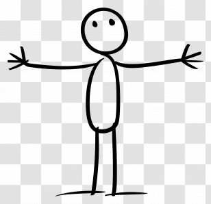 Stick Figure - Minimalistic Stick Figure With Open Arms Illustration Transparent PNG