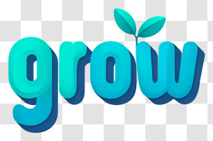 Grow Logo - Grow 3D Green Wordmark Transparent PNG
