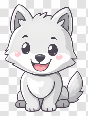 Cartoon Wolf - Cute Baby Wolf Cartoon Illustration Transparent PNG