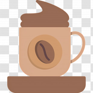 Cappuccino Coffee - Coffee Cup With Whipped Cream Illustration Transparent PNG
