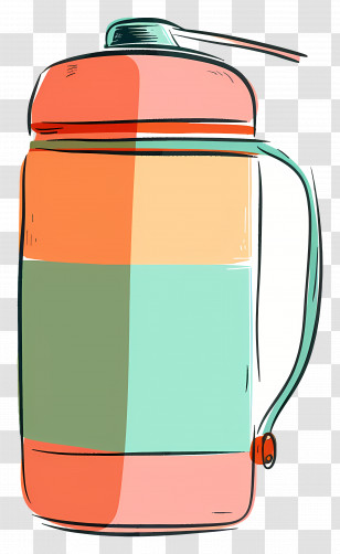 Colorful Thermos Flask - Stylish And Colorful Thermos Flask Transparent PNG
