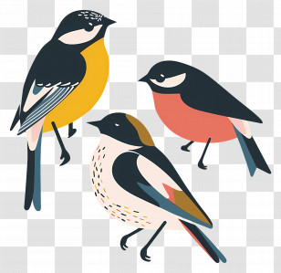 Birds - Colorful Birds Illustration Transparent PNG