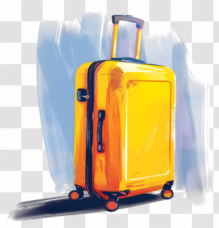 Travel Suitcase - Yellow Rolling Travel Suitcase Illustration Transparent PNG