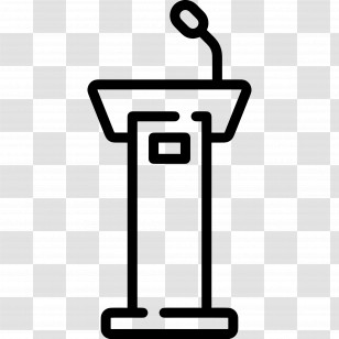 Podium - Podium With Microphone Icon Transparent PNG