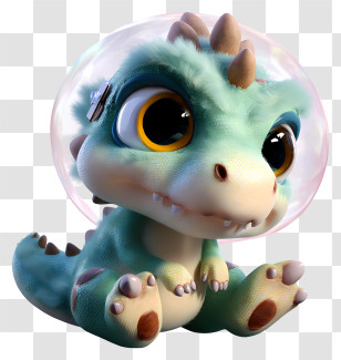Baby Dinosaur - Cute Green Dinosaur Character Transparent PNG