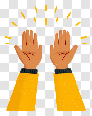 Hands Raised In Prayer - Celebratory Raised Hands Transparent PNG