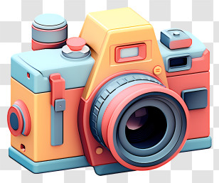 Vintage Camera - Colorful Retro Camera Illustration Transparent PNG