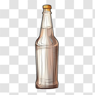 Beer Bottle - Illustration Of A Glass Bottle Transparent PNG