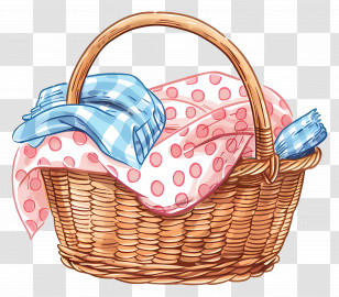 Picnic Basket - Wicker Picnic Basket Transparent PNG