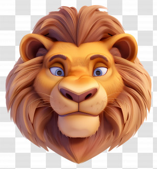 Cartoon Lion Face - Majestic Lion Face Illustration With Bold Features Transparent PNG