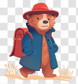 Paddington - Bear With Backpack Illustration Transparent PNG
