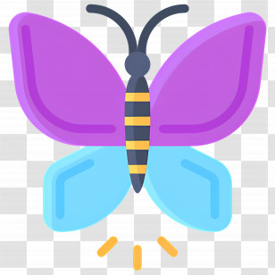 Purple Butterfly - Colorful Butterfly With Purple And Blue Wings Transparent PNG