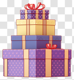 Gift Boxes - Stacked Colorful Gift Boxes For Festive Occasions Transparent PNG