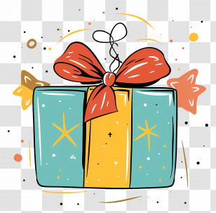Gift - Brightly Decorated Gift Box Illustration Transparent PNG