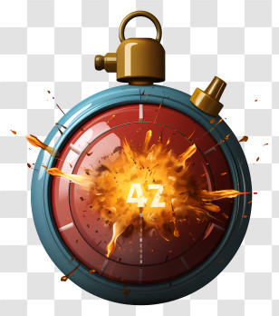 Realistic Style Timer Bomb - Exploding Timer With Countdown Transparent PNG