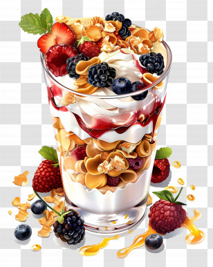 Yogurt Parfait - Yogurt Parfait With Berries Transparent PNG