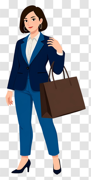 Woman Holding Grocery Bag - Business Woman With Shopping Bag Transparent PNG