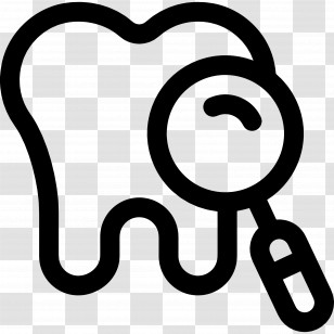 Tooth Check - Tooth Icon With Magnifying Glass Transparent PNG
