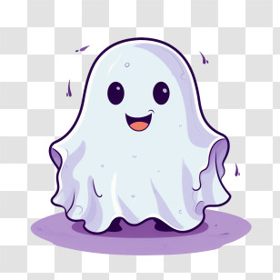 Ghost - Smiling Cute Ghost Cartoon For Halloween Transparent PNG