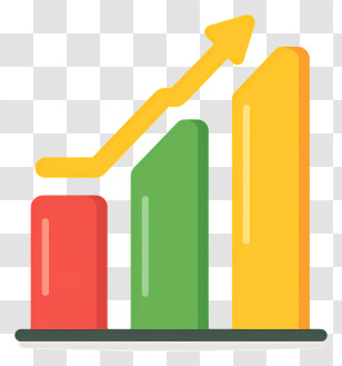 Graph Going Up - Colorful Bar Chart With Upward Arrow Transparent PNG