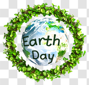 Earth Day - Earth Day Globe Surrounded By Greenery Transparent PNG