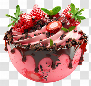 Strawberry Smoothie Bowl - Strawberry Chocolate Dessert Transparent PNG