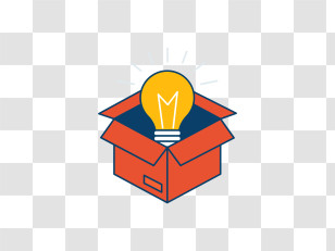 Creative Process - Light Bulb In Box Representing Idea Transparent PNG
