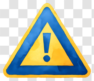 Watercolor Warning Sign - Warning Sign With Exclamation Mark Transparent PNG