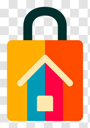New Shopping Logo - Colorful House Lock Icon For Security Concept Transparent PNG