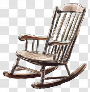 Rocking Chair - Wooden Rocking Chair Illustration Transparent PNG