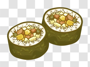 Korea Food - Vegetable Sushi Rolls Transparent PNG