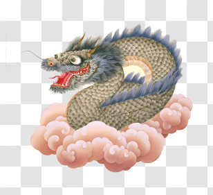 Chinese Dragon - Traditional Chinese Dragon On Cloud Transparent PNG