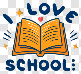 Graphic Design - I Love School Open Book Illustration Transparent PNG