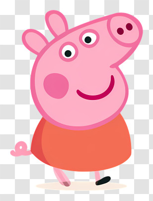 Peppa Pig Logo - Pink Cartoon Pig Character Transparent PNG