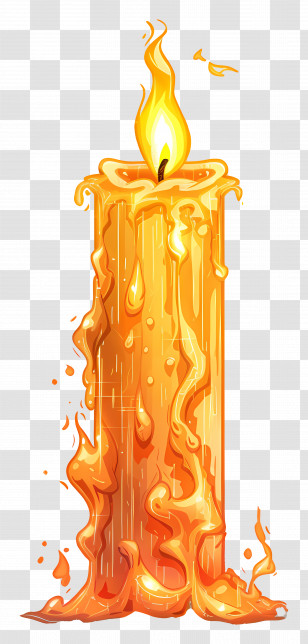 Candle - Glowing Candle With Flame Transparent PNG