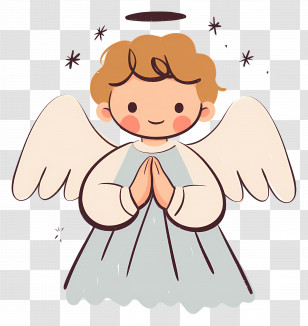 Christmas Angel - Cartoon Representation Of A Sweet Angel Transparent PNG