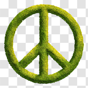 Mossy Peace Symbol - Green Peace Symbol Made Of Leaves Transparent PNG
