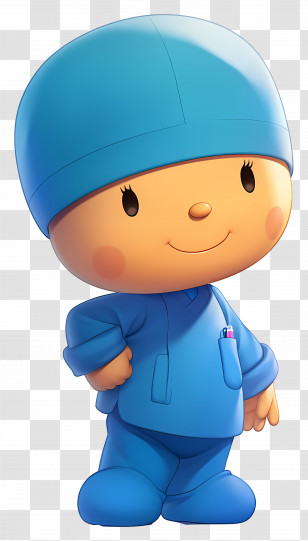 Pocoyo - Cartoon Character In Blue Transparent PNG