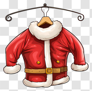 Red Jacket - Santa Claus Red Costume On Hanger Transparent PNG