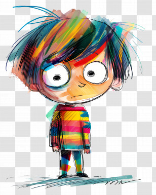 Child - Colorful Boy Cartoon Illustration Transparent PNG